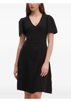 DKNY short-sleeve V-neck mini dress - Black