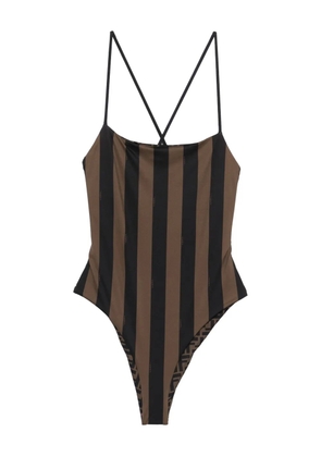 FENDI patterned reversible swimsuit - Brown