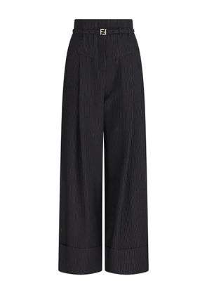 FENDI pinstripe belted trousers - Blue