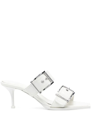 Alexander McQueen buckled leather sandals - White