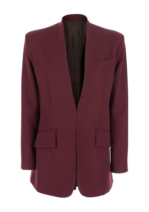 The Attico padded-shoulder gabardine blazer - Red
