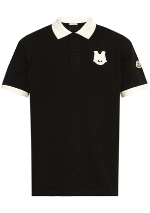 Moncler logo-patch polo shirt - Black
