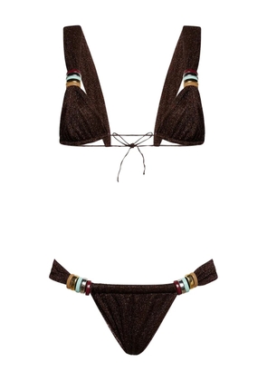 Oséree Lumière multi-ring bikini - Brown