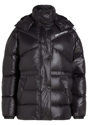 Karl Lagerfeld high-shine puffer jacket - Black