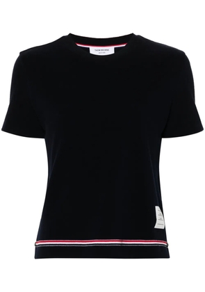 Thom Browne piqué logo-patch jumper - Blue