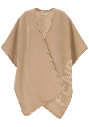 FENDI logo cape - Neutrals