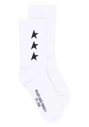 Golden Goose logo embroidered socks - White