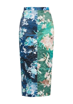 ERDEM floral-print midi skirt - Blue