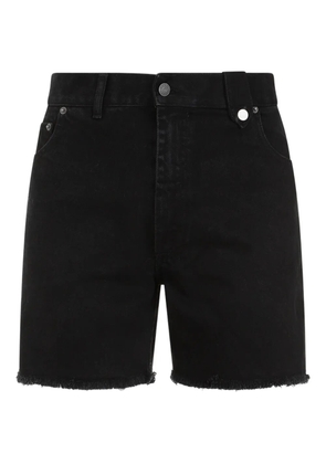EGONlab. frayed-hem denim shorts - Black