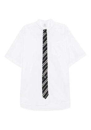 VETEMENTS tie-detail short-sleeve shirt - White