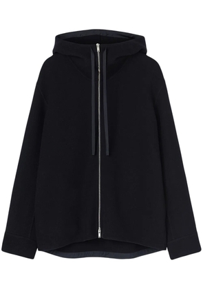 Jil Sander zip-up cashmere hooded jacket - Black
