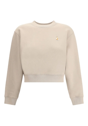 Maison Kitsuné Lady Fox-embroidered sweatshirt - Neutrals