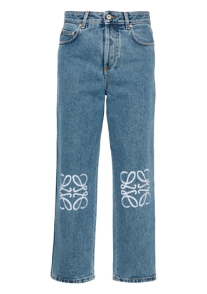 LOEWE Anagram cropped jeans - Blue