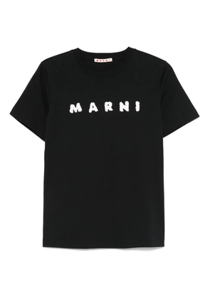 Marni fluffy logo T-shirt - Black