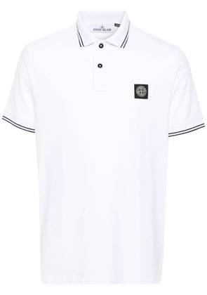 Stone Island piqué cotton polo shirt - White