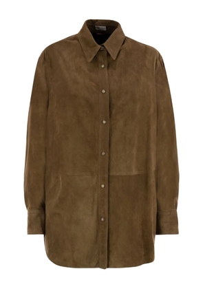 Brunello Cucinelli buttoned suede jacket - Brown