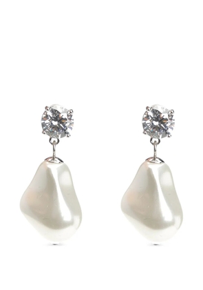 Self-Portrait pearl drop earrings - Silver