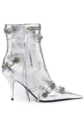 Balenciaga Cagole 90mm metallic ankle boots - Silver