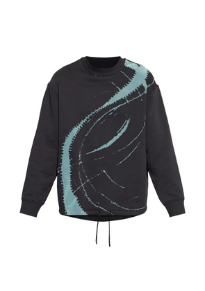 Emporio Armani graphic-print drawstring sweatshirt - Black