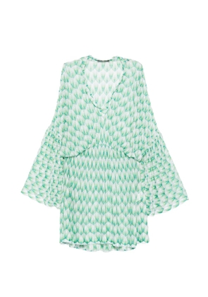 Missoni flared-sleeve mini dress - Green