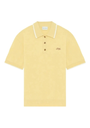 Drôle De Monsieur embroidered collar polo shirt - Yellow