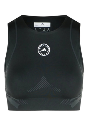 adidas by Stella McCartney logo-embellished sleeveless crop top - Black
