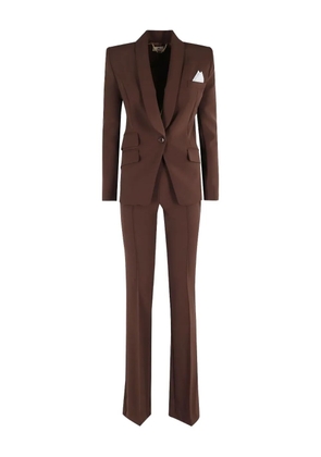 Elisabetta Franchi shawl-collar flared trousers suit - Brown