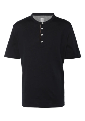 Eleventy Henley cotton polo t-shirt - Black