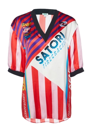 Kenzo Pre-Owned striped-print silk top - Red