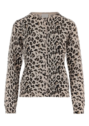 Allude leopard-print crew-neck cardigan - Neutrals
