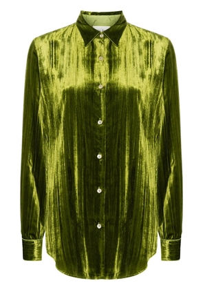 Forte Forte plissé-effect velvet shirt - Green