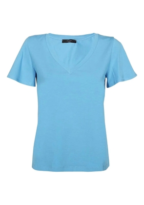 Weekend Max Mara V-neck ruffled-sleeve T-shirt - Blue