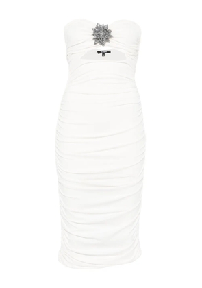Amen jewel-embellished strapless dress - White