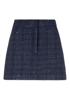 Emporio Armani sequin-embellished tweed skirt - Blue