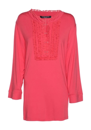 Marina Rinaldi ruffled long-sleeve tunic - Pink