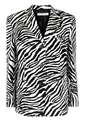Alessandra Rich zebra-print single-breasted blazer - White