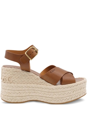 Chloé 105mm Isla wedge espadrilles - Brown