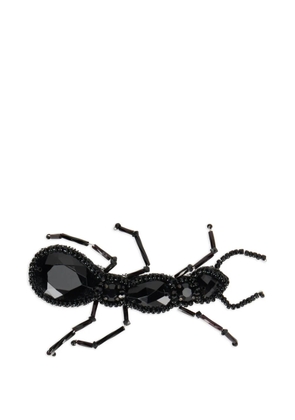 Valentino Garavani beaded-ant brooch - Black