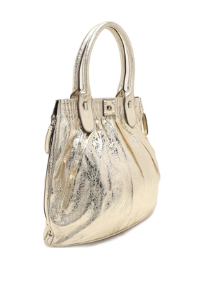 Zagliani side-zip leather tote bag - Gold