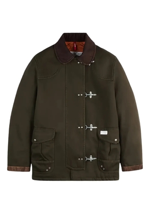 Fay toggle-fastening corduroy-collar jacket - Green