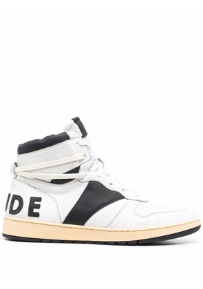 RHUDE high-top logo-print trainers - White