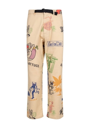 Pas de Mer Devil's Lattuce printed trousers - Brown