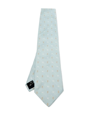 Ermenegildo Zegna Vintage rectangle-pattern silk tie - Blue