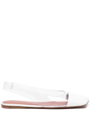 Amina Muaddi transparent-design slingback ballerina shoes - White