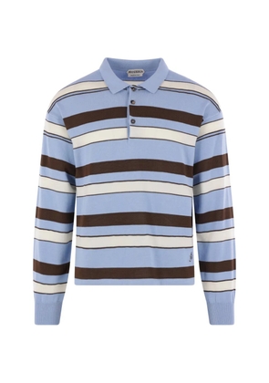 JW Anderson striped buttoned polo shirt - Blue