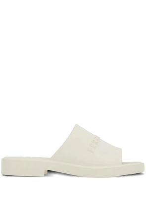 Ferragamo logo-debossed open-toe slides - White