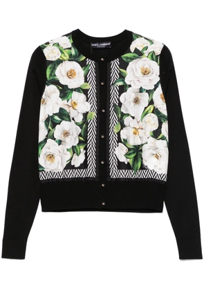 Dolce & Gabbana floral-print cardigan - Black