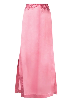 SA SU PHI crinkled silk maxi skirt - Pink