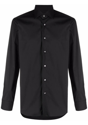 Barba long-sleeve poplin shirt - Black