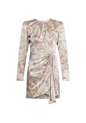 Alessandra Rich floral draped dress - Neutrals